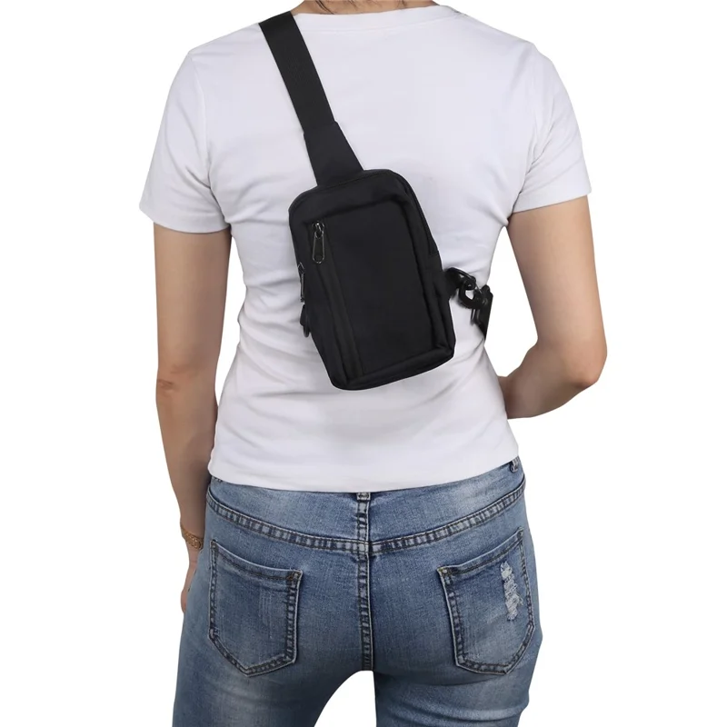 6.5'' / 6.9'' / 7.2'' Chest Shoulder Bag Phone Bag Water Resistant Nylon Casual Shoulder Backpack Sling Travel Bag - Black-Cellmalls