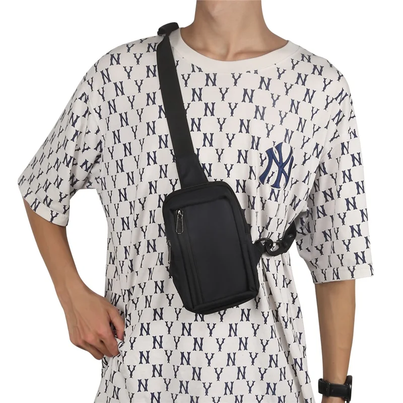 6.5'' / 6.9'' / 7.2'' Chest Shoulder Bag Phone Bag Water Resistant Nylon Casual Shoulder Backpack Sling Travel Bag - Black-Cellmalls