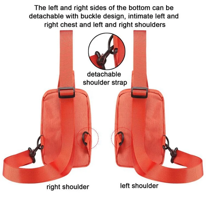 6.5'' / 6.9'' / 7.2'' Chest Shoulder Bag Phone Bag Water Resistant Nylon Casual Shoulder Backpack Sling Travel Bag - Orange-Cellmalls