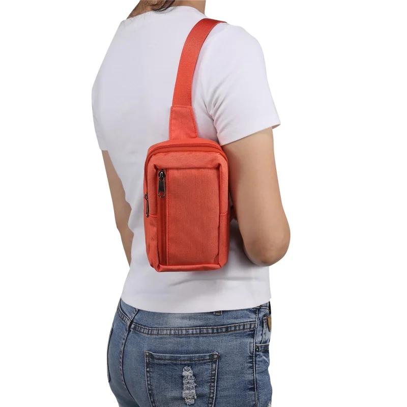6.5'' / 6.9'' / 7.2'' Chest Shoulder Bag Phone Bag Water Resistant Nylon Casual Shoulder Backpack Sling Travel Bag - Orange-Cellmalls