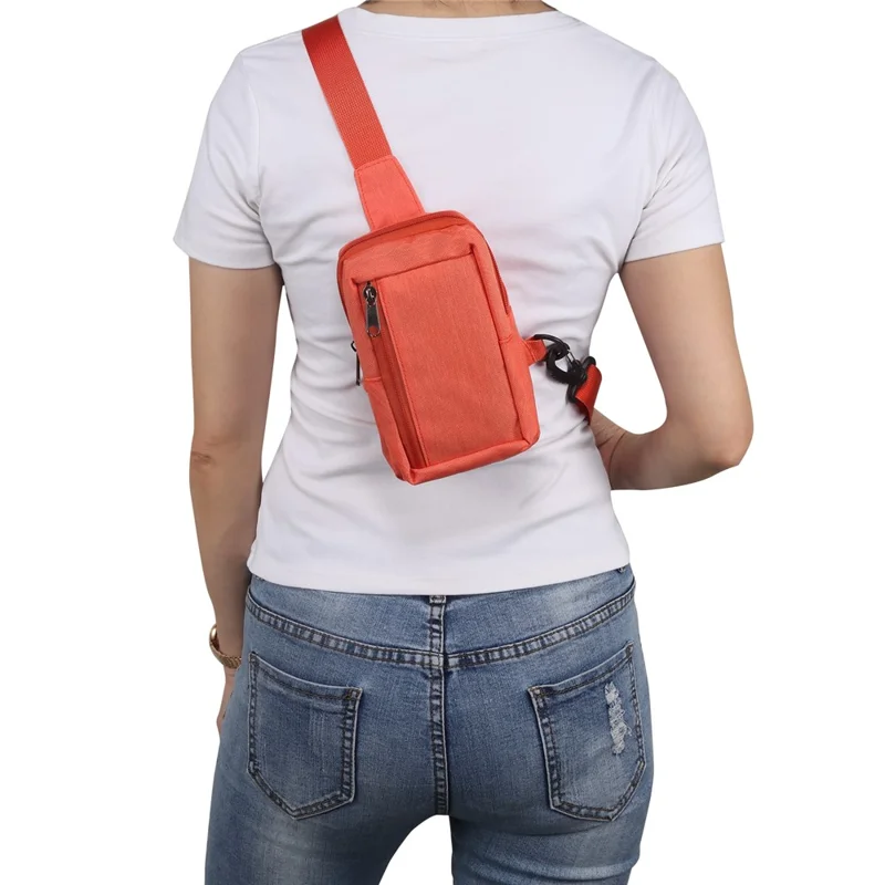 6.5'' / 6.9'' / 7.2'' Chest Shoulder Bag Phone Bag Water Resistant Nylon Casual Shoulder Backpack Sling Travel Bag - Orange-Cellmalls