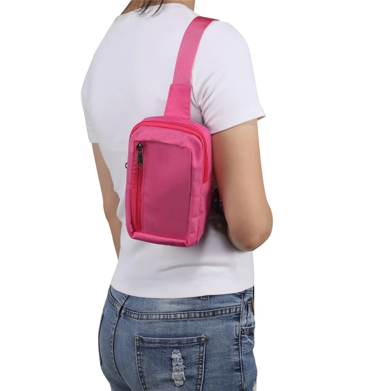 6.5'' / 6.9'' / 7.2'' Chest Shoulder Bag Phone Bag Water Resistant Nylon Casual Shoulder Backpack Sling Travel Bag - Peach Red-Cellmalls