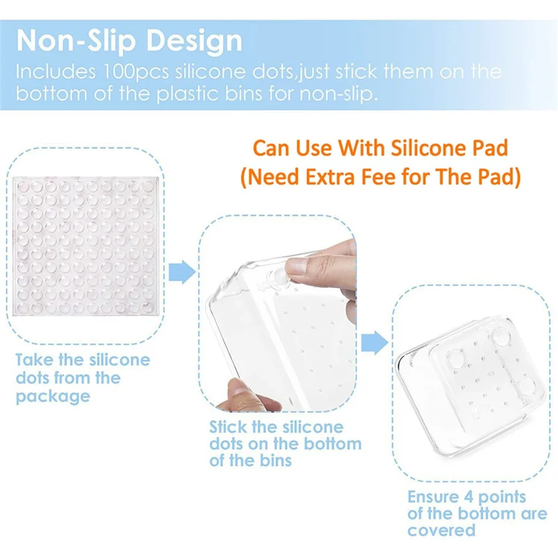 25Pcs / Set Clear PS Pantry Organizers Home Tool Storage Bins Multi-Use Baskets-Cellmalls