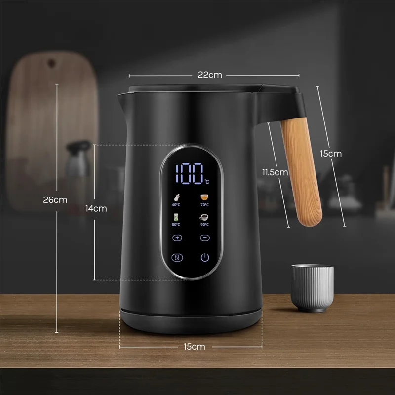 Electric Kettle 1.7L Touch Screen Temperature Control Water Boiler with Preset Settings (BPA Free, No FDA) - EU Plug-Cellmalls