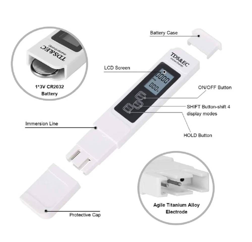 Water Quality Test Meter Professional TDS Meter Digital Water Test Meter PH Meter Kits-Cellmalls