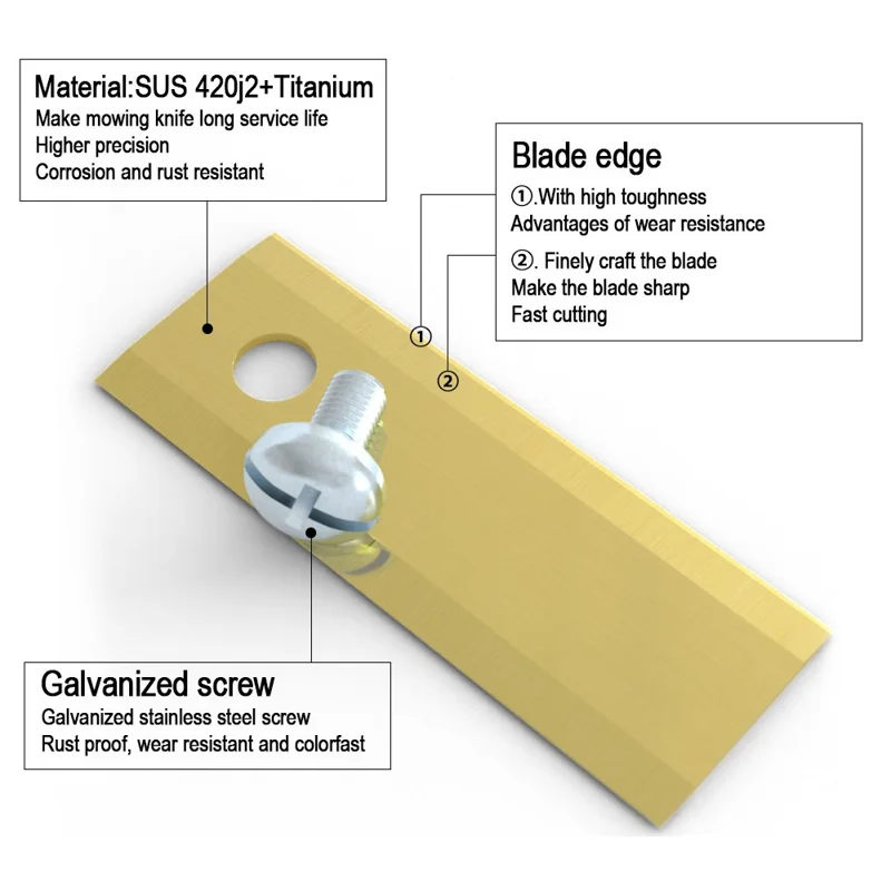 30Pcs Blades for Stiga Lawn Mower Single Hole Stainless Steel Grass Cutter Replacement Parts , 44.5 x 16mm-Cellmalls