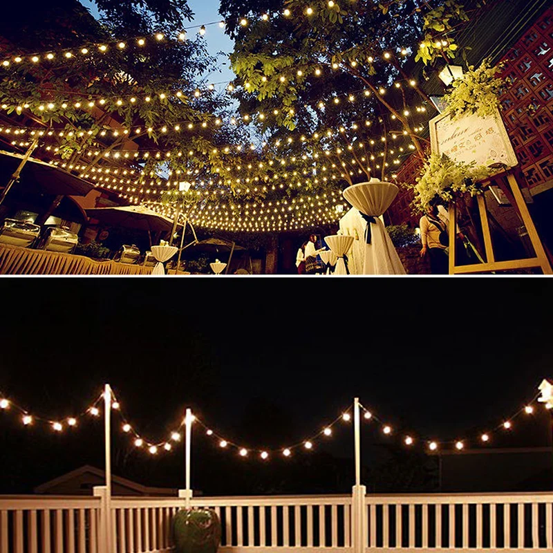 12m 100-LED Solar Powered Crystal Bubble Ball String Lights with 8 Modes - White Light / 23mm Diameter-Cellmalls