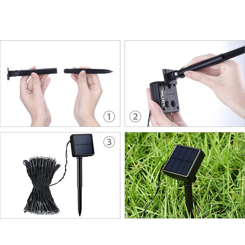 12m 100-LED Solar Powered Crystal Bubble Ball String Lights with 8 Modes - White Light / 23mm Diameter-Cellmalls