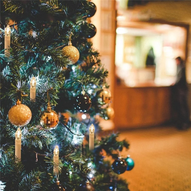 Realistic Warm White LED Flameless Candles with Remote Control for Party Decoration - 30 PCS / Ivory-Cellmalls