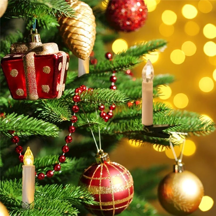 Realistic Warm White LED Flameless Candles with Remote Control for Party Decoration - 30 PCS / Ivory-Cellmalls