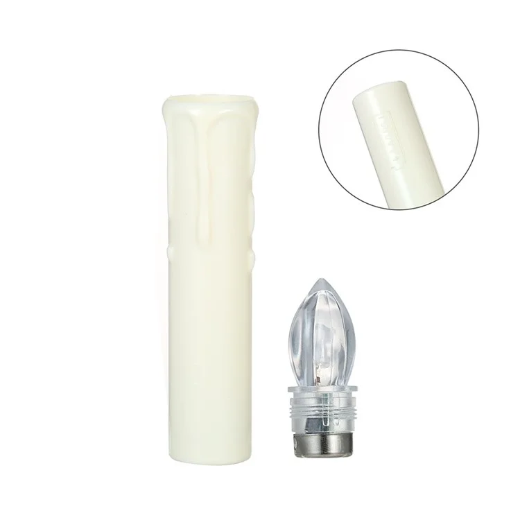 Realistic Warm White LED Flameless Candles with Remote Control for Party Decoration - 30 PCS / Ivory-Cellmalls