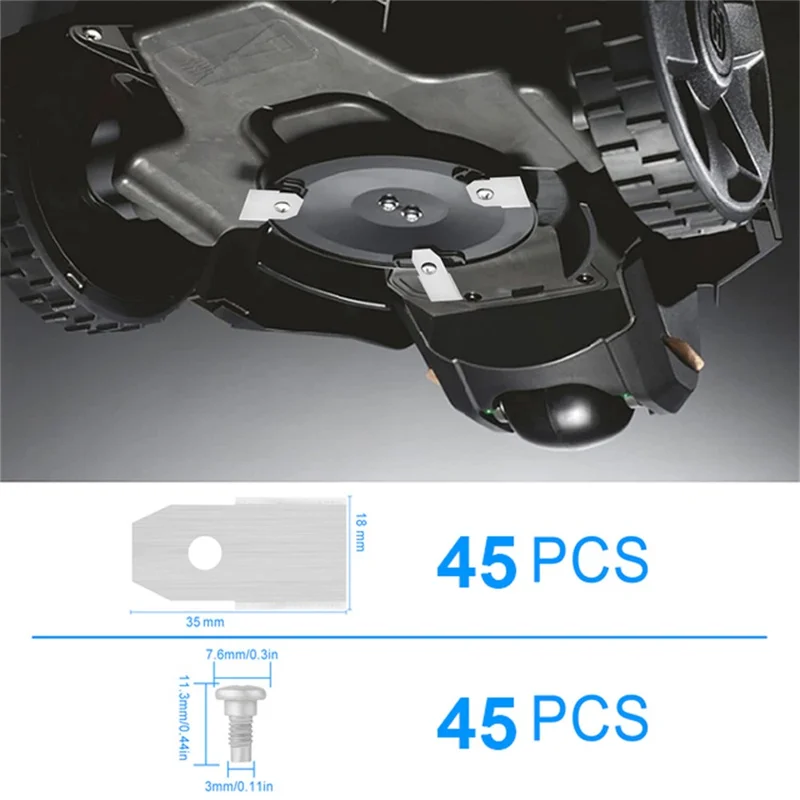 30Pcs for Husqvarna Lawn Mower Stainless Steel Replacement Cutting Blades, 35x18mm - Gold-Cellmalls