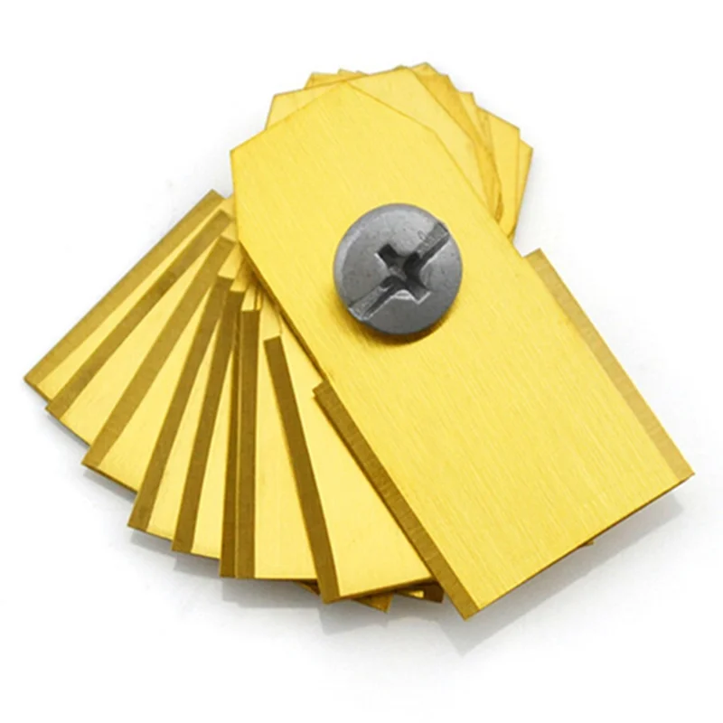 30Pcs for Husqvarna Lawn Mower Stainless Steel Replacement Cutting Blades, 35x18mm - Gold-Cellmalls