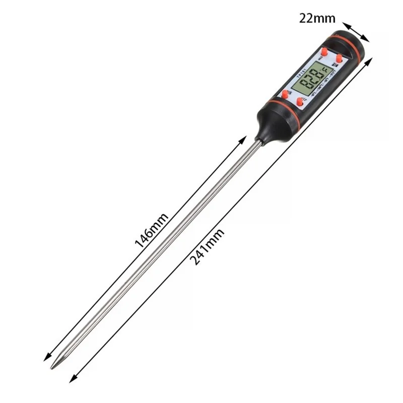 TP101 Digital Food Thermometer Long Probe Electronic Digital Thermometer BBQ Temperature Measuring Tool-Cellmalls