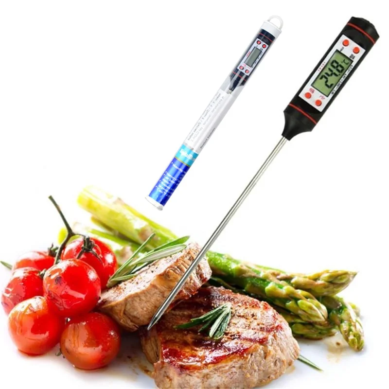 TP101 Digital Food Thermometer Long Probe Electronic Digital Thermometer BBQ Temperature Measuring Tool-Cellmalls