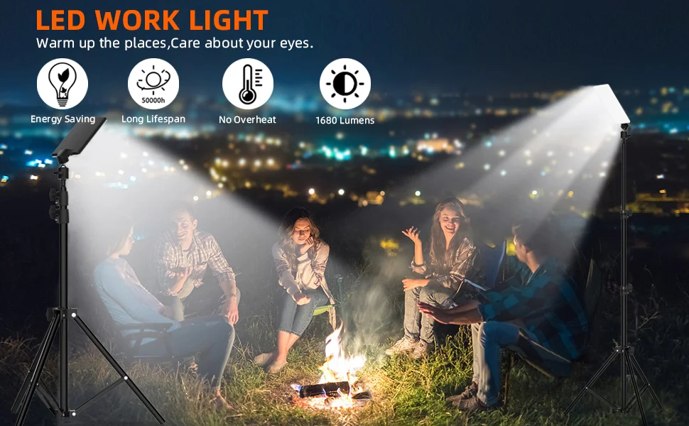 Multifunctional Outdoor Camping Lamp USB Powered Tripod Stand Photography Lamp Stall Work Light-Cellmalls