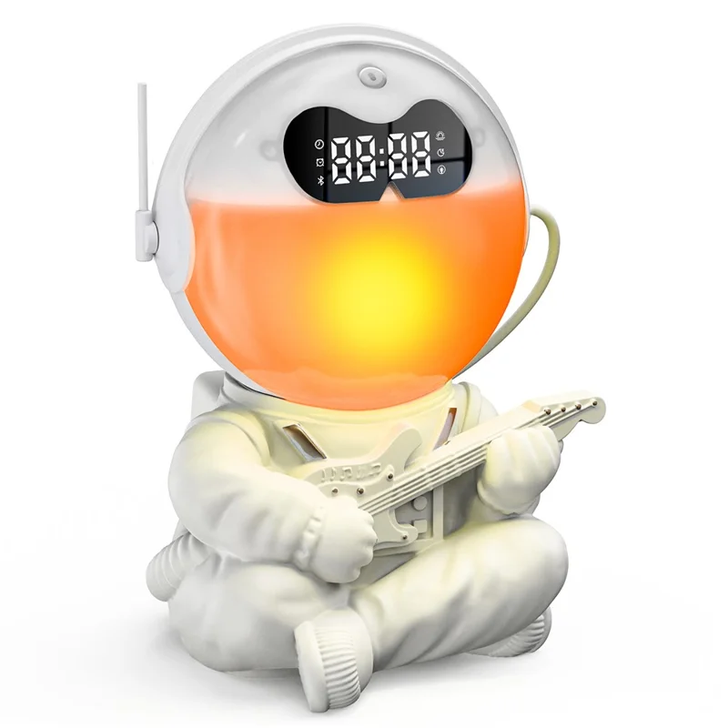 GR-21 Astronaut Holding Guitar RGB Night Light Alarm Clock White Noise Bluetooth-Compatible Speaker-Cellmalls