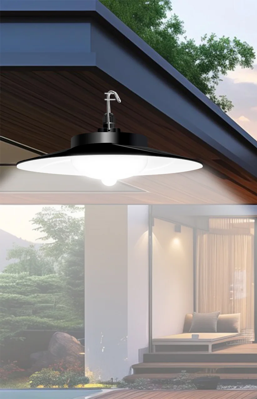 Style B 336 LED 4 Heads Solar Powered Hanging Light IP65 Waterproof Outdoor Motion Sensor Lamp - Warm White-Cellmalls