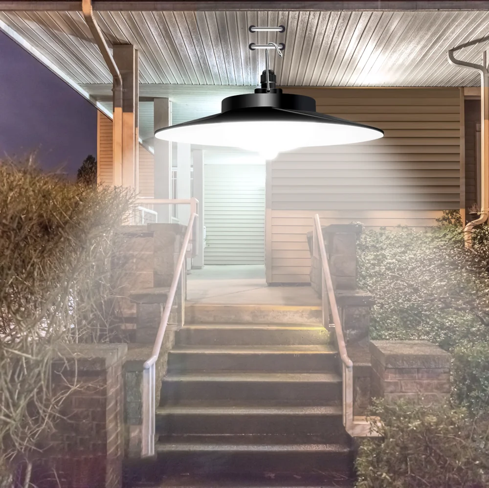 Style B 336 LED 4 Heads Solar Powered Hanging Light IP65 Waterproof Outdoor Motion Sensor Lamp - Warm White-Cellmalls