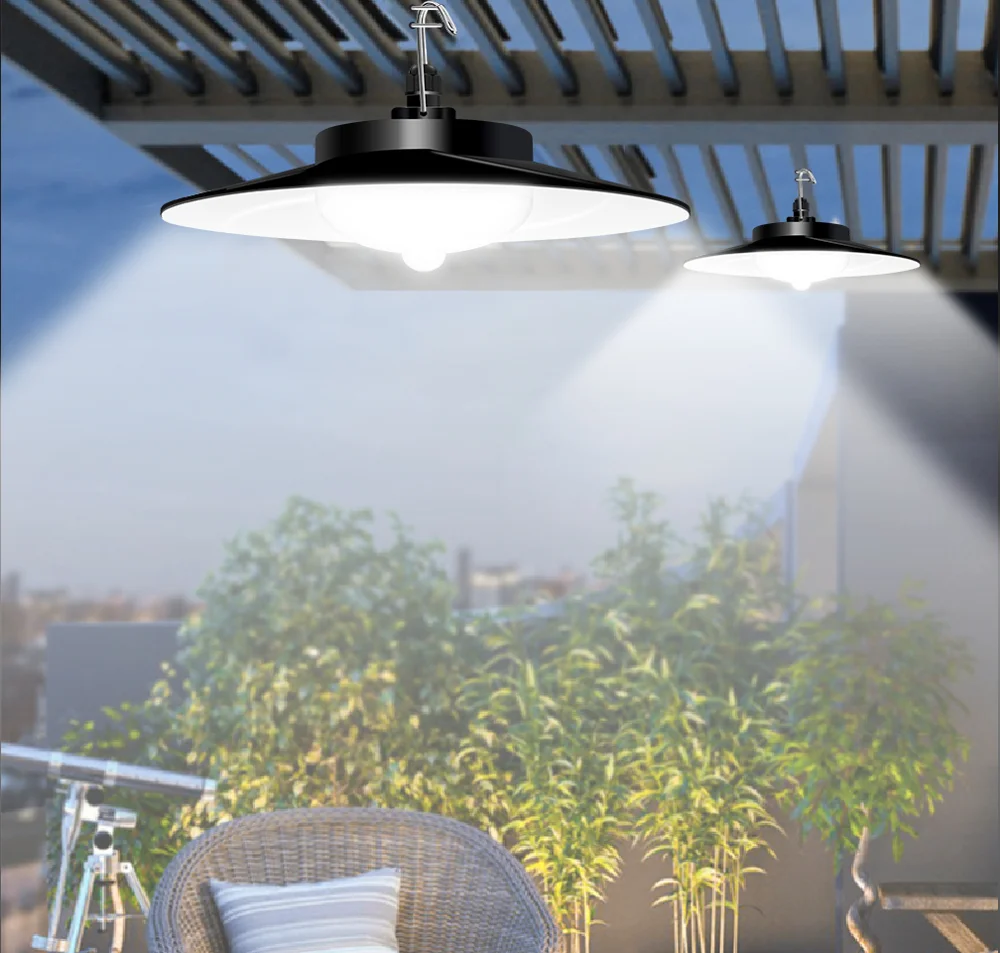 Style B 336 LED 4 Heads Solar Powered Hanging Light IP65 Waterproof Outdoor Motion Sensor Lamp - Warm White-Cellmalls