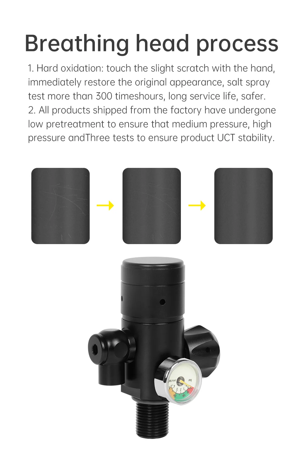 DIDEEP X4000Pro 1L Scuba Diving Tank with Vest, Diving Goggles - Yellow / Silver-Cellmalls