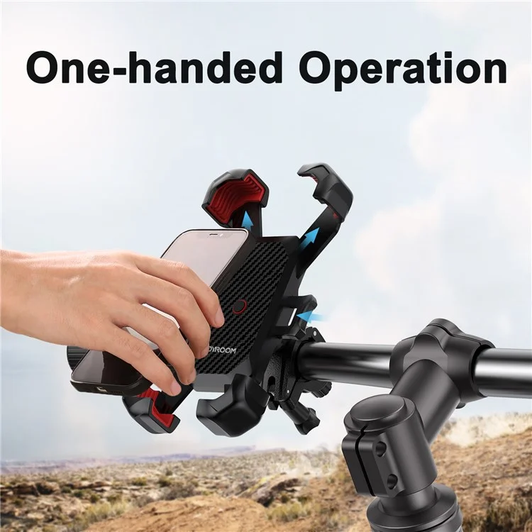 JOYROOM JR-ZS288 Bike Phone Mount Quick Release Bicycle Handlebar Phone Holder Bike Phone Bracket for 4.7-7 inch Cell Phones - Black-Cellmalls