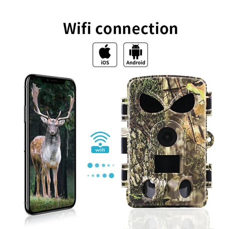 PR8000 Outdoor Hunting 8K WiFi Trail Camera 60MP Ultra HD Night Vision Wildlife Scouting Pocket Cam-Cellmalls