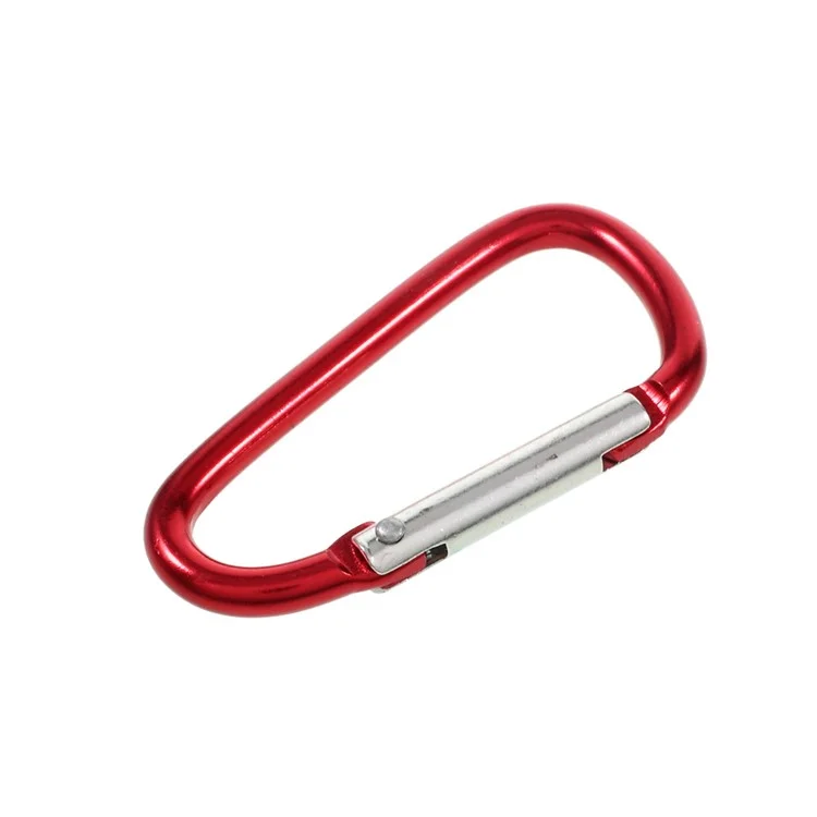 5Pcs/Set D Shape Spring-loaded Gate Aluminum Alloy Carabiner for Camping Hiking Traveling (Mixed Color)-Cellmalls