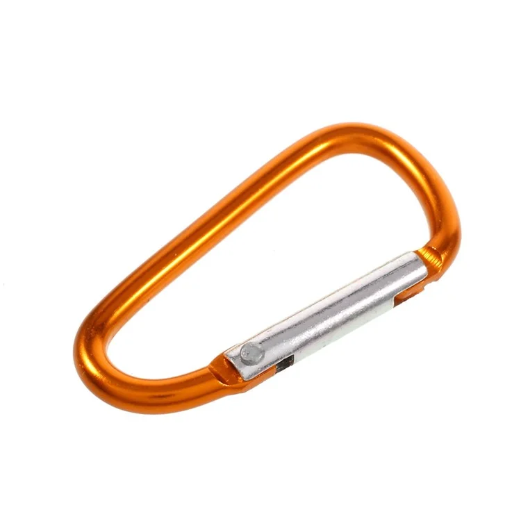 5Pcs/Set D Shape Spring-loaded Gate Aluminum Alloy Carabiner for Camping Hiking Traveling (Mixed Color)-Cellmalls