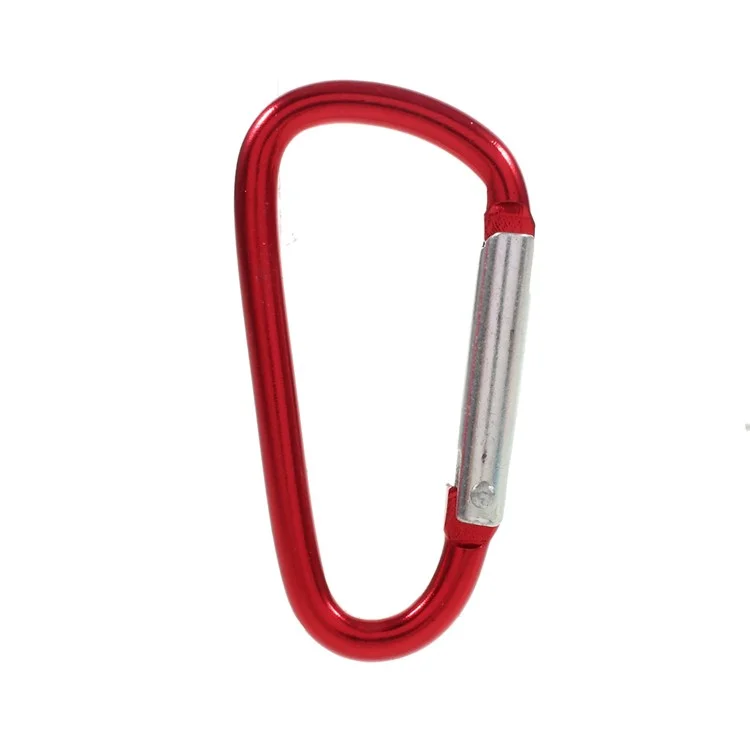 5Pcs/Set D Shape Spring-loaded Gate Aluminum Alloy Carabiner for Camping Hiking Traveling (Mixed Color)-Cellmalls