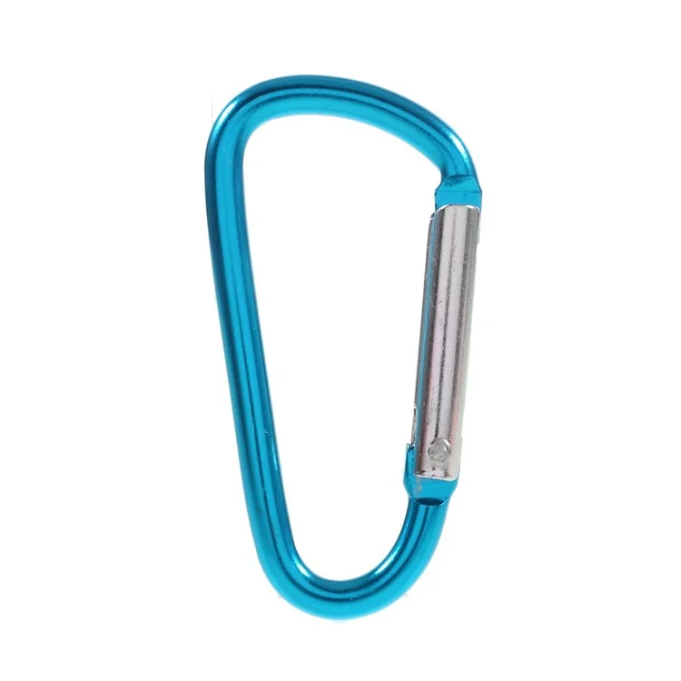 5Pcs/Set D Shape Spring-loaded Gate Aluminum Alloy Carabiner for Camping Hiking Traveling (Mixed Color)-Cellmalls
