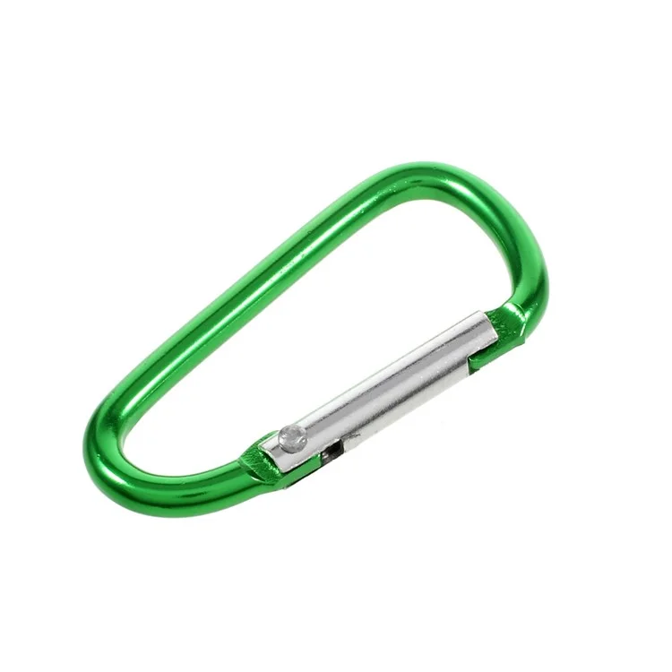 5Pcs/Set D Shape Spring-loaded Gate Aluminum Alloy Carabiner for Camping Hiking Traveling (Mixed Color)-Cellmalls