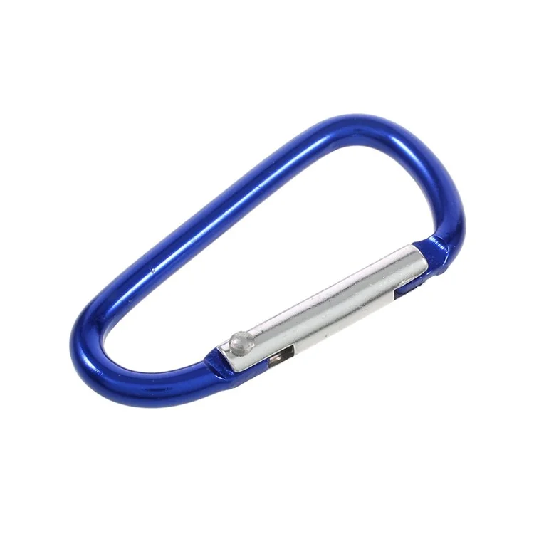 5Pcs/Set D Shape Spring-loaded Gate Aluminum Alloy Carabiner for Camping Hiking Traveling (Mixed Color)-Cellmalls