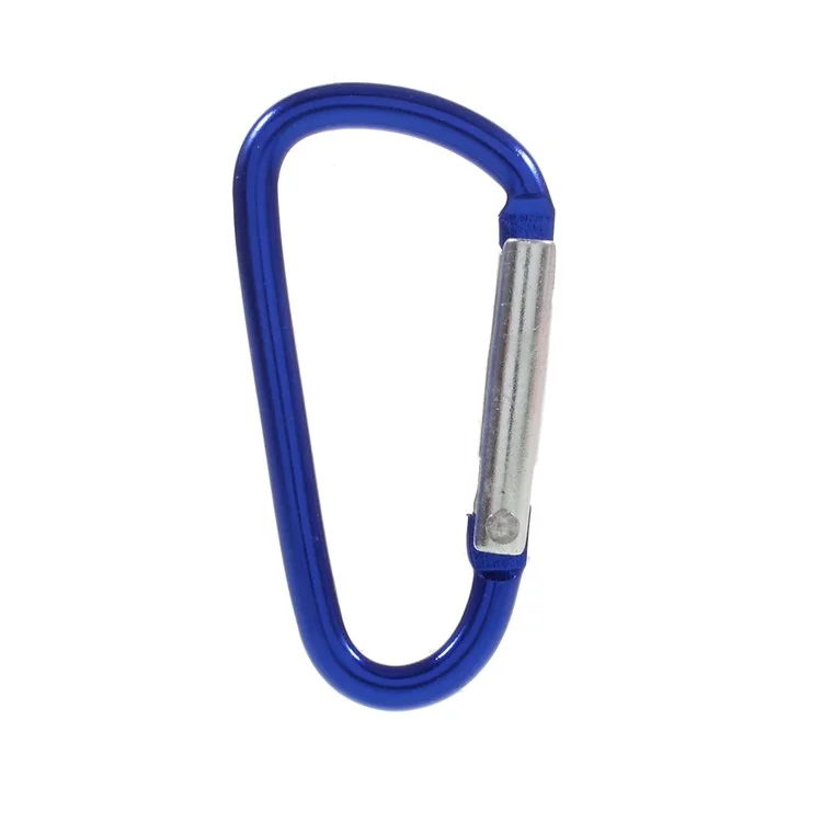 5Pcs/Set D Shape Spring-loaded Gate Aluminum Alloy Carabiner for Camping Hiking Traveling (Mixed Color)-Cellmalls