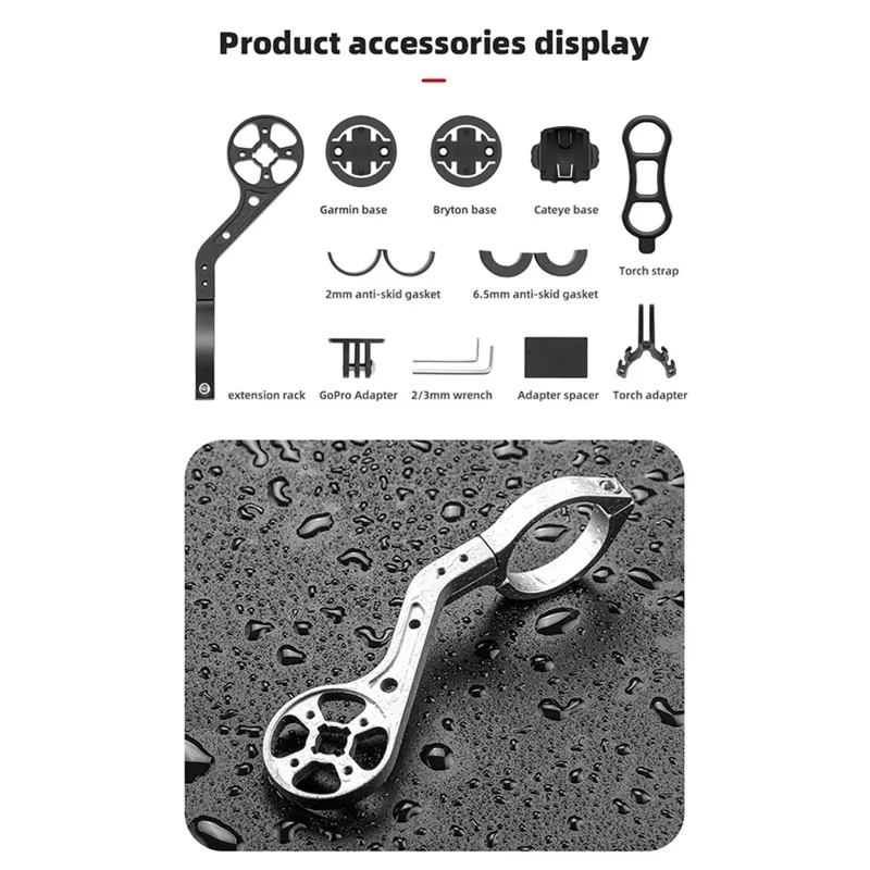 BENGGUO BG-2113 Bike Computer Handlebar Mount Aluminum Alloy Bicycle Odometer Light Bracket - Titanium-Cellmalls