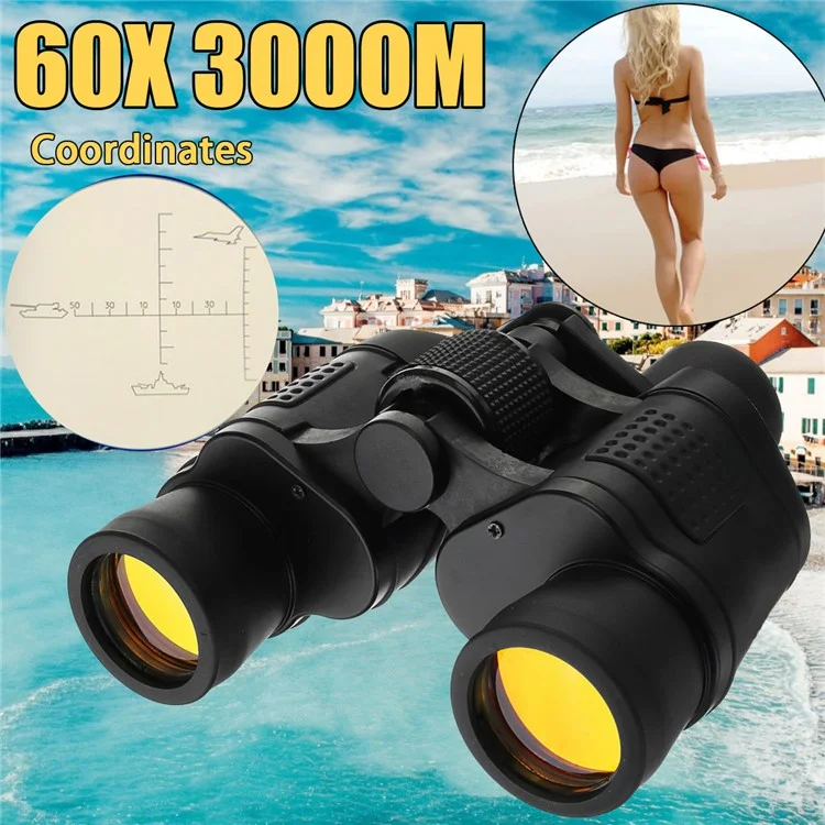 Night Vision 60x60 3000M HD Hunting Binoculars Telescope with Coordinates - Black / Blue-Cellmalls