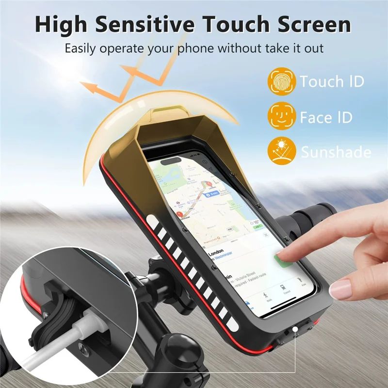 HL-176A Bicycle Handlebar Quick Release Phone Mount Shockproof Cellphone Holder Bracket for Motorcycle-Cellmalls
