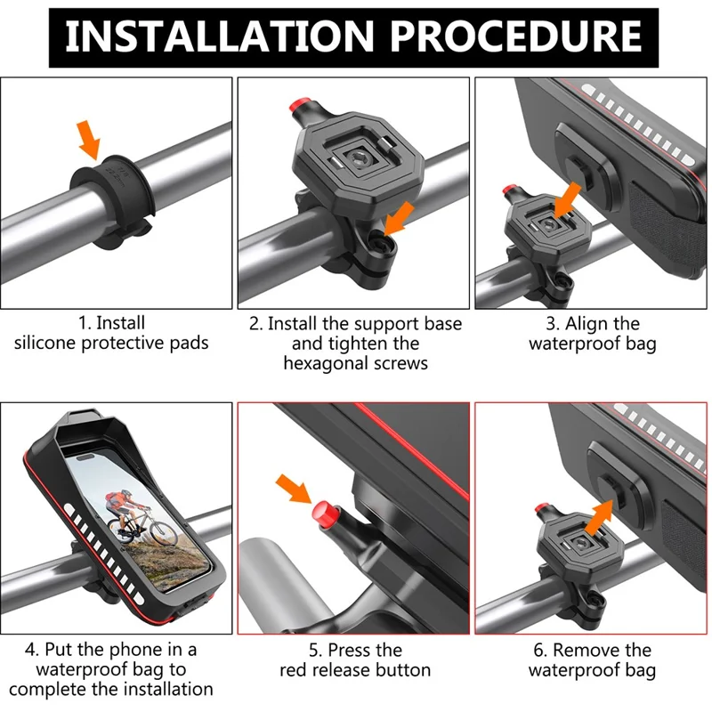 HL-176A Bicycle Handlebar Quick Release Phone Mount Shockproof Cellphone Holder Bracket for Motorcycle-Cellmalls