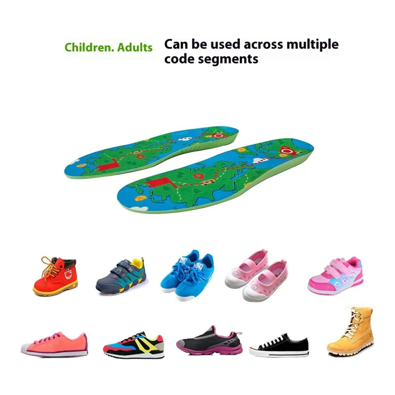 1 Pair Kids Seniors PU Shoe Insoles for Apple AirTag Tracker Holder with Front Rear Protection Film - L-Cellmalls