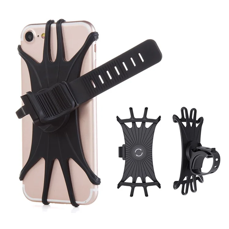 Universal Free Rotating Stretchable Silicone Phone Mount Bicycle Handlebar Cellphone Holder for 4-6 inch Cellphone GPS-Cellmalls