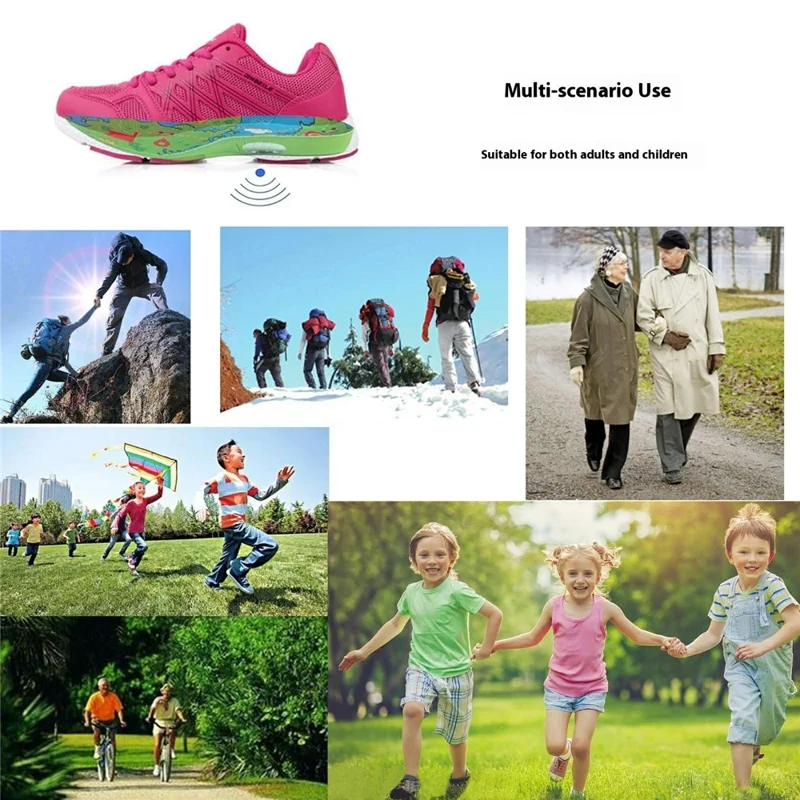 1 Pair Kids Seniors PU Shoe Insoles for Apple AirTag Tracker Holder with Front Rear Protection Film - S-Cellmalls