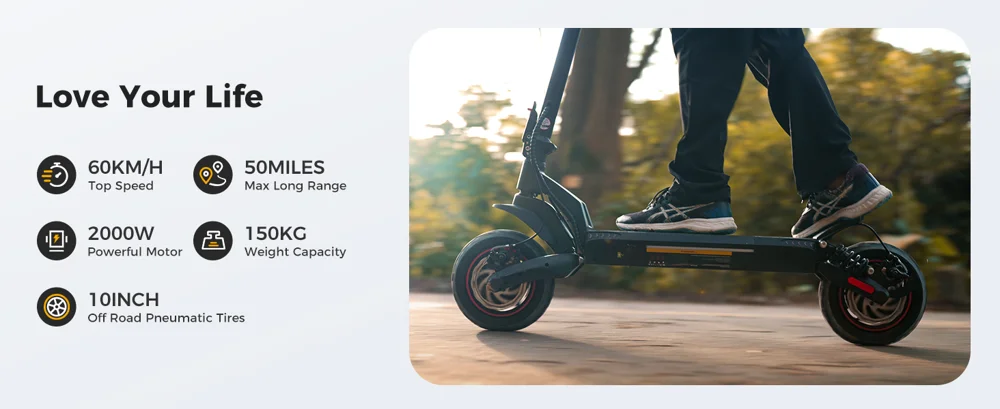 ISCOOTER iX7 Pro Dual Drive 1000W Off-Road 10 Inch Tire Electric Scooter with 48V 17.5Ah Battery, Support APP - Region A-Cellmalls