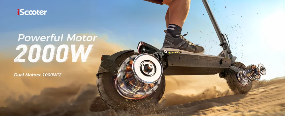ISCOOTER iX7 Pro Dual Drive 1000W Off-Road 10 Inch Tire Electric Scooter with 48V 17.5Ah Battery, Support APP - Region A-Cellmalls