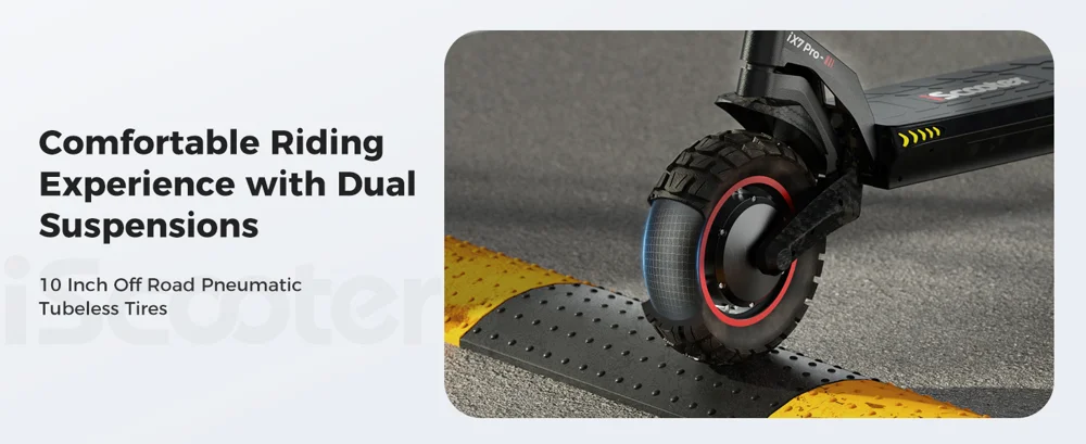 ISCOOTER iX7 Pro Dual Drive 1000W Off-Road 10 Inch Tire Electric Scooter with 48V 17.5Ah Battery, Support APP - Region A-Cellmalls