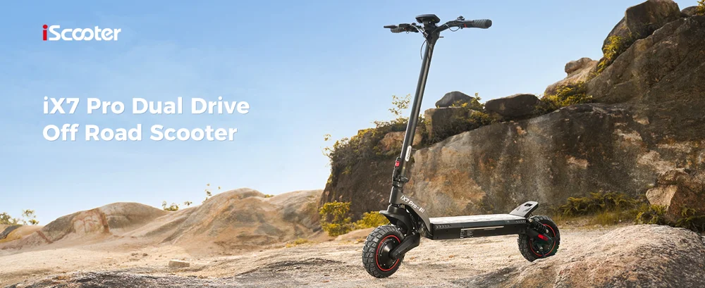 ISCOOTER iX7 Pro Dual Drive 1000W Off-Road 10 Inch Tire Electric Scooter with 48V 17.5Ah Battery, Support APP - Region A-Cellmalls