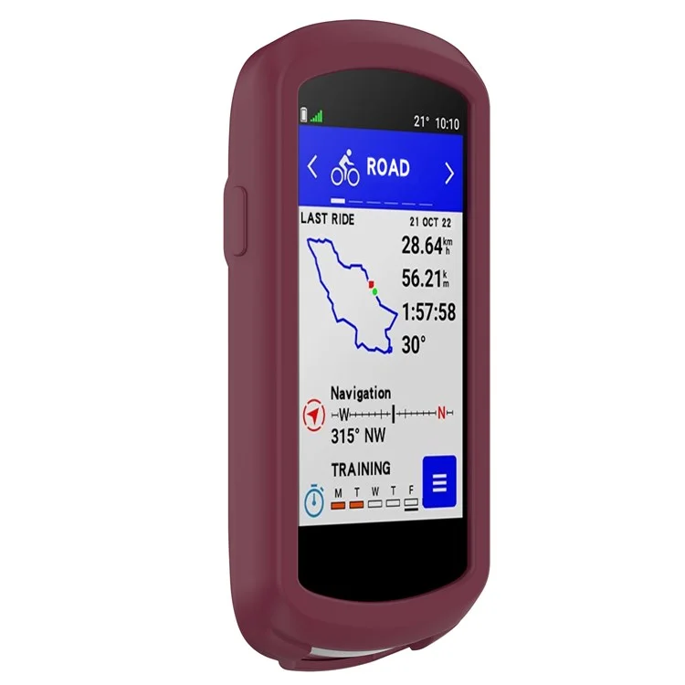 For Garmin Edge 1040 Scratch Resistant Soft Silicone Case Bike GPS Computer Protective Cover - Wine Red-Cellmalls
