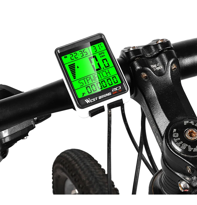 WEST BIKING 0702049 Wireless MTB Road Bike Computer Waterproof Backlight Screen Cycling Speedometer-Cellmalls