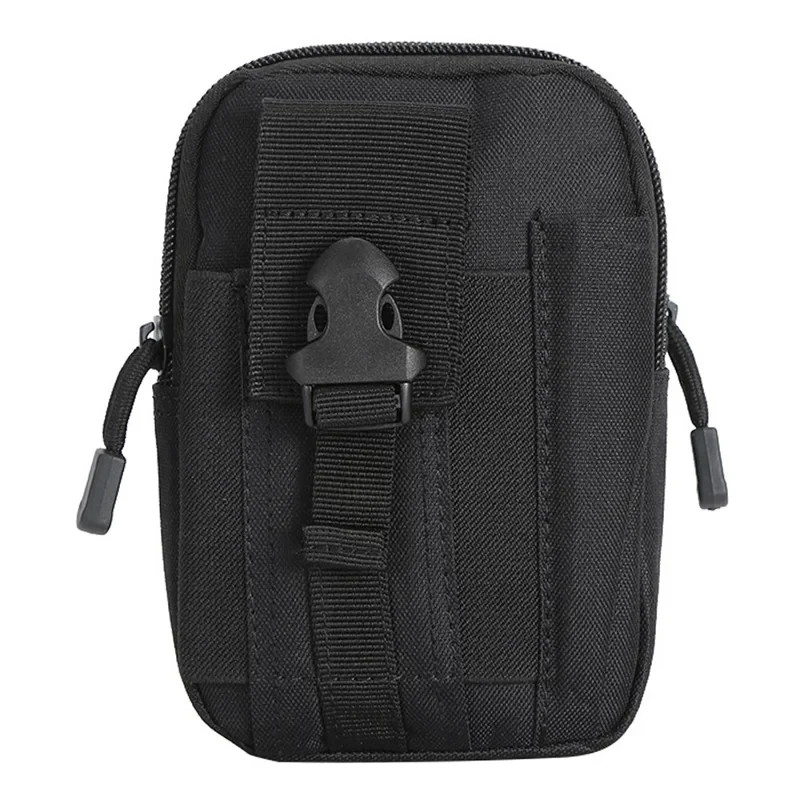 CH082 Outdoor Tactical Molle Fanny Pack Men Waterproof Oxford Fabric Phone Holder Wrist Bag - Black-Cellmalls