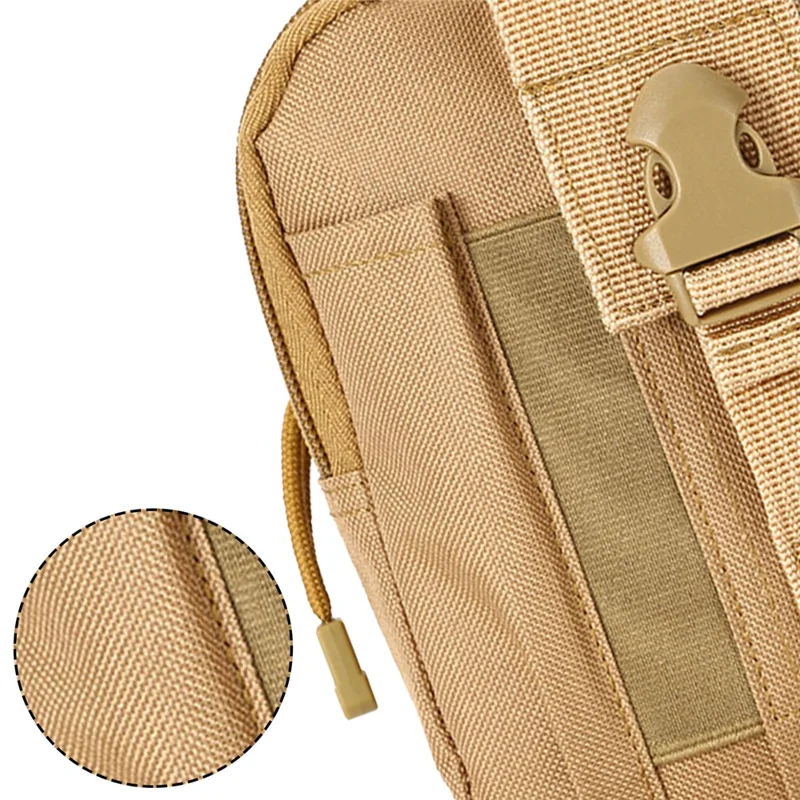 CH082 Outdoor Tactical Molle Fanny Pack Men Waterproof Oxford Fabric Phone Holder Wrist Bag - Black-Cellmalls