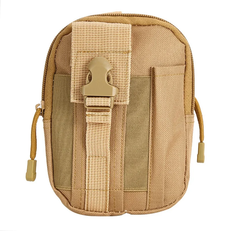 CH082 Outdoor Tactical Molle Fanny Pack Men Waterproof Oxford Fabric Phone Holder Wrist Bag - Khaki-Cellmalls